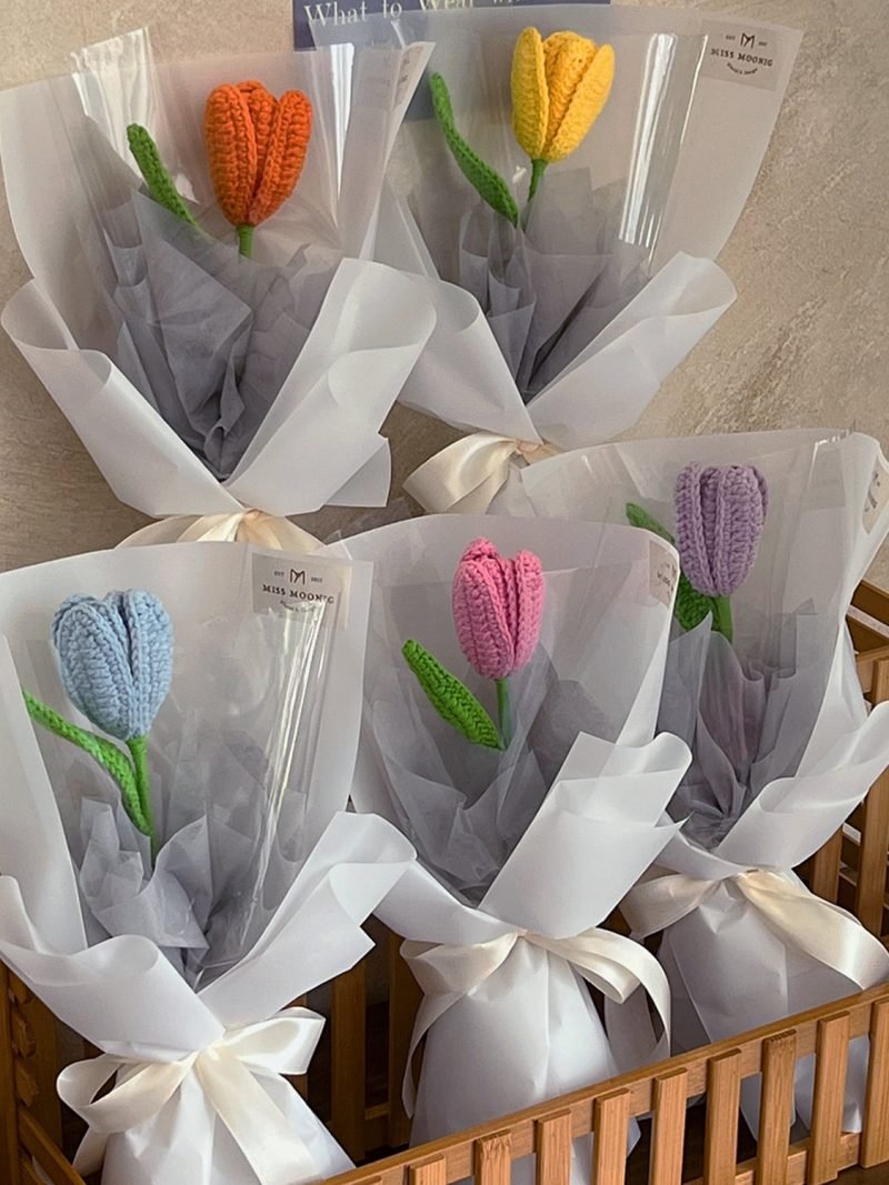 Crochet Tulips – alternate view