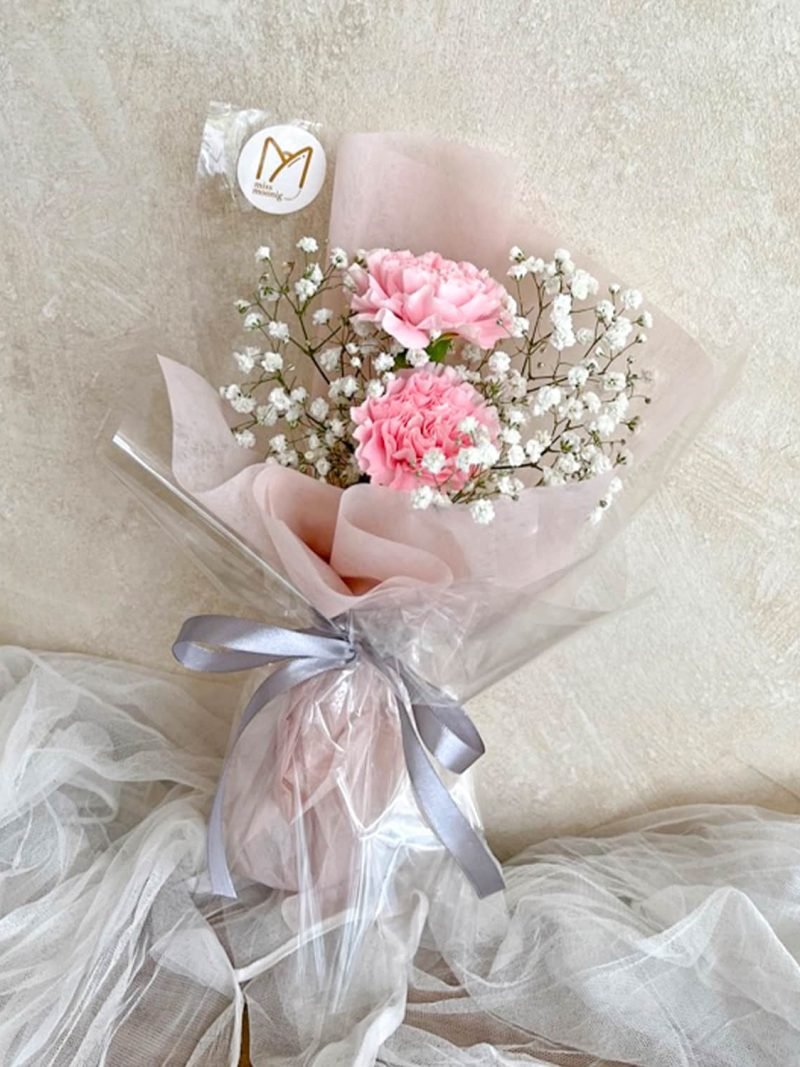 Mini Pink Carnation Bouquet – alternate view