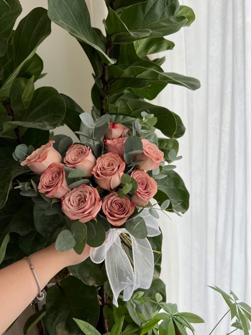Basic Cappuccino Roses Bridal Bouquet – alternate view