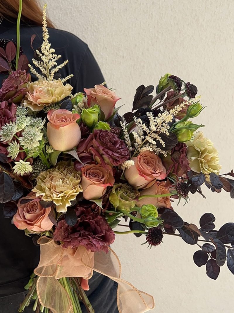 Burgundy Cappuccino Bridal Bouquet – alternate view