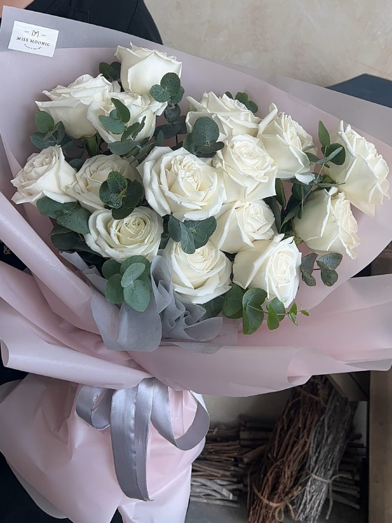 Premium White Roses – alternate view