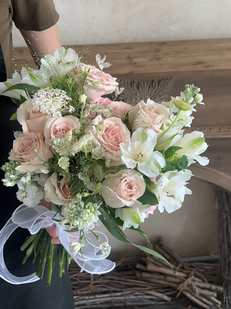 Quicksand Bliss – Blush Garden Style Bridal Bouquet – alternate view
