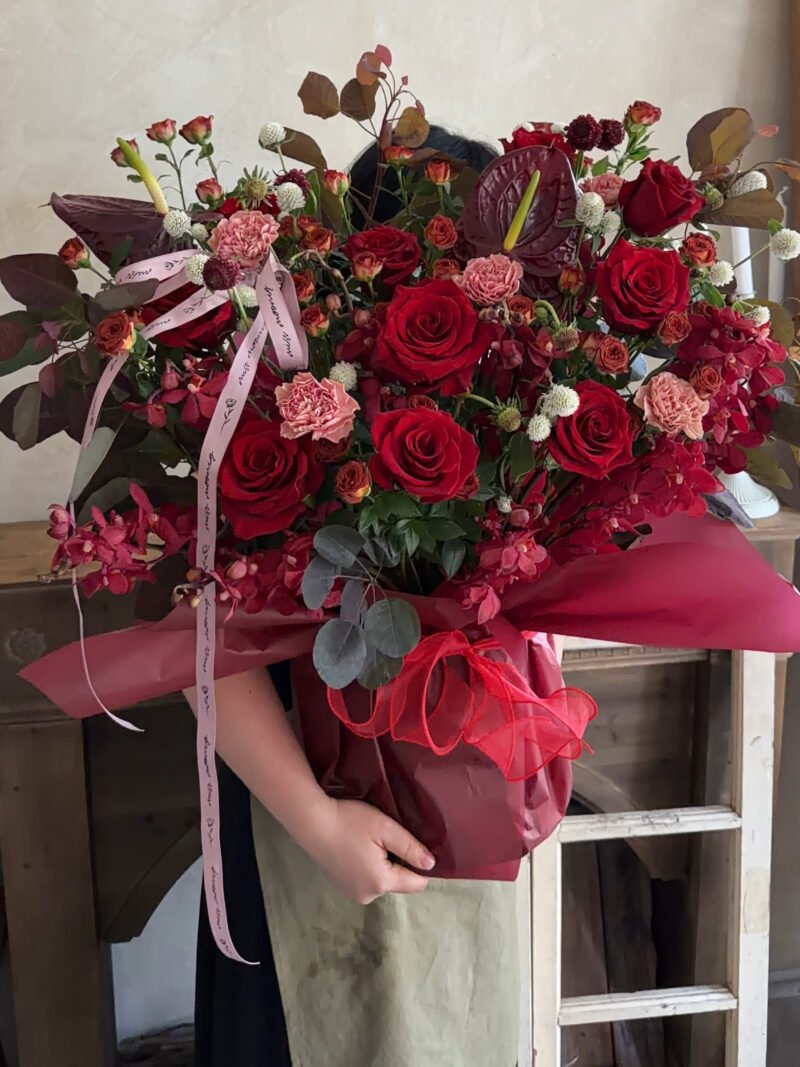 Red Velvet – Romantic Red Rose Flower Box – alternate view