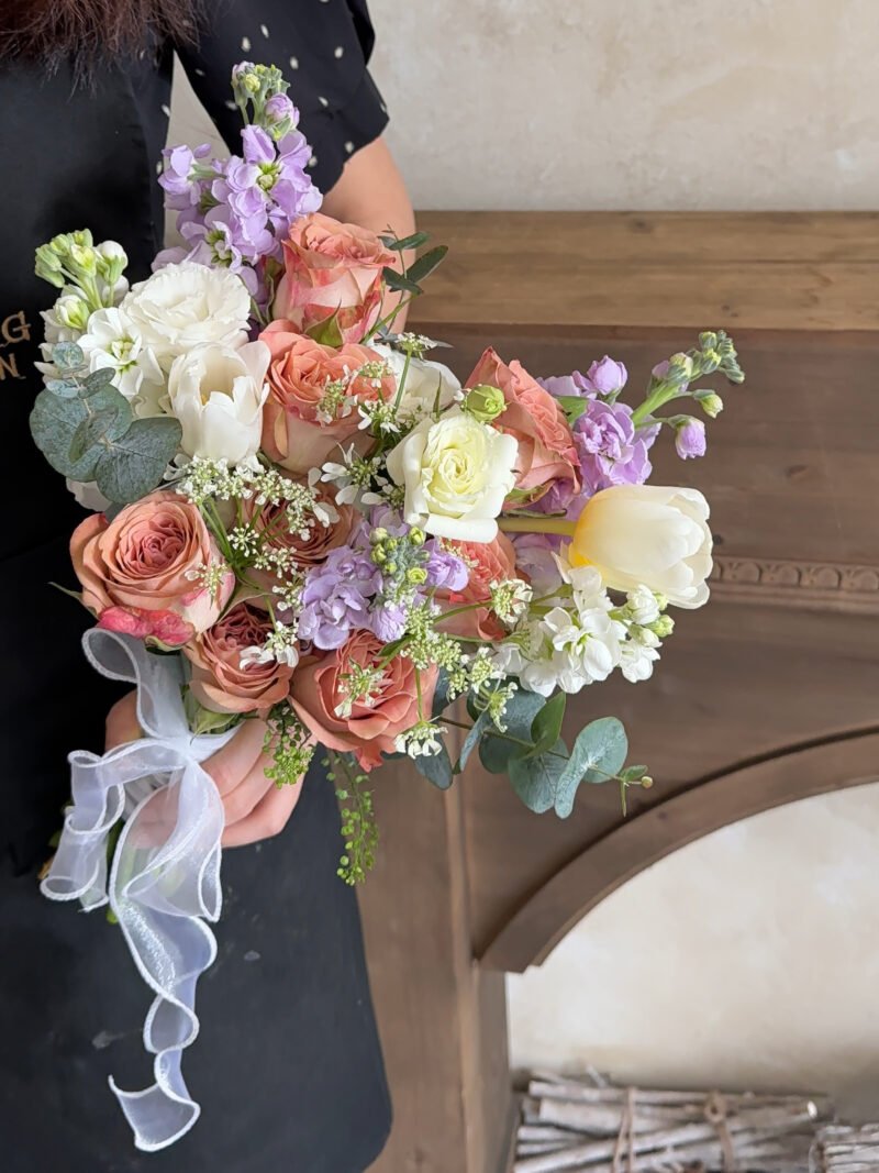 Whispering Meadow – Pastel Garden Style Bridal Bouquet – alternate view